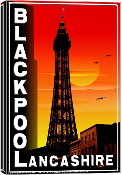 Red Blackpool Sunset Poster Canvas Print by Gary Barratt