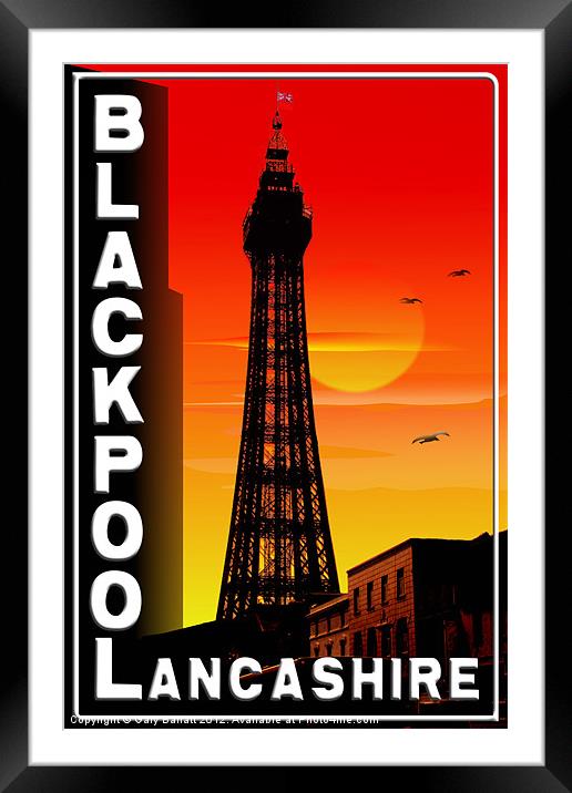 Red Blackpool Sunset Poster Framed Mounted Print by Gary Barratt