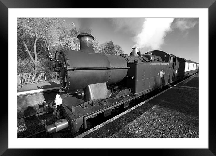 Steam Railway bw Framed Mounted Print by David French