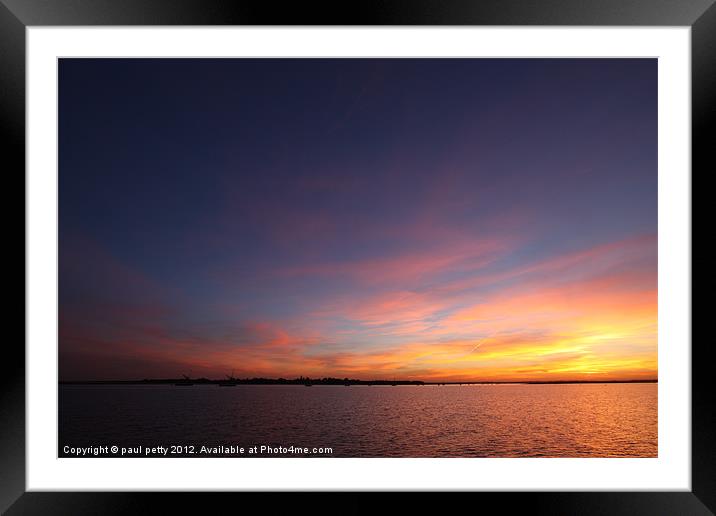Summer Sunset Framed Mounted Print by paul petty