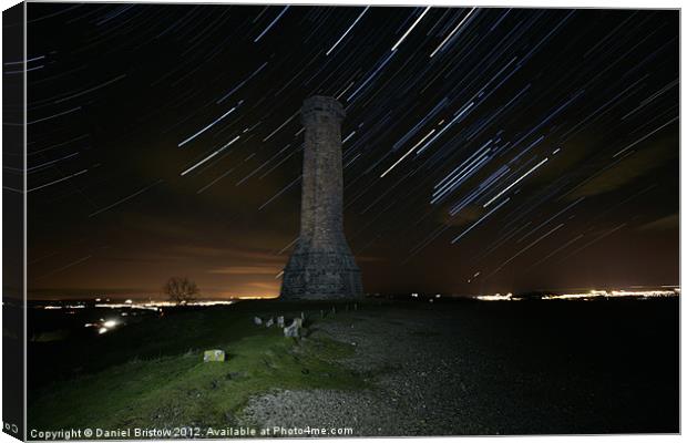 Star Trails Over Hardys. Canvas Print by Daniel Bristow