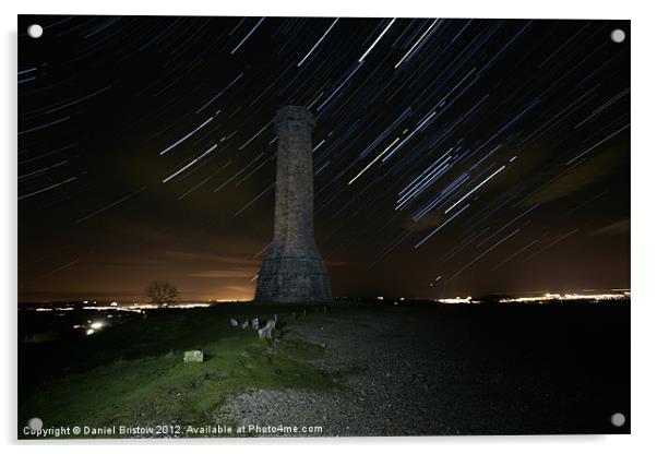 Star Trails Over Hardys. Acrylic by Daniel Bristow
