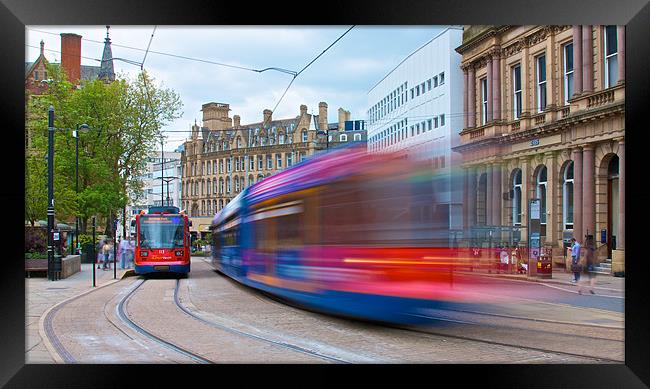 Sheffield Super Tram Framed Print by David Yeaman