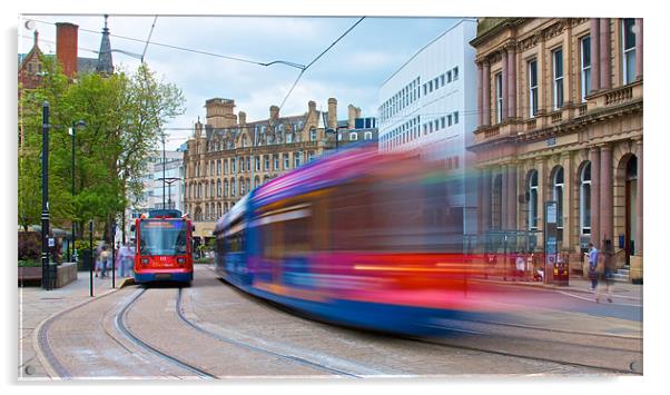 Sheffield Super Tram Acrylic by David Yeaman