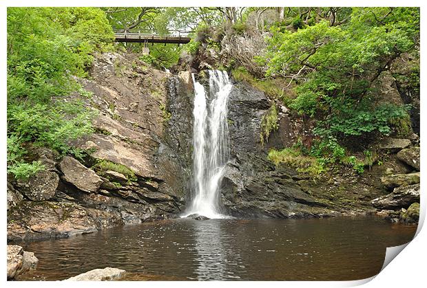 Inversnaid Falls Loch Lomond Scotland Print by Diana Mower