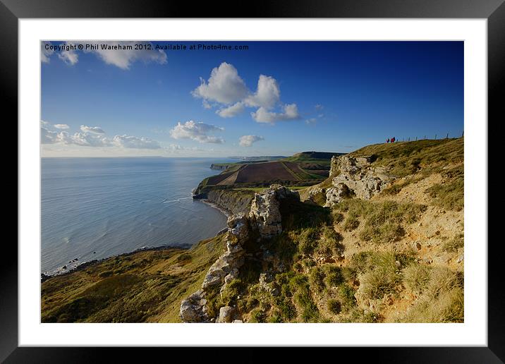 Egmont Point and beyond Framed Mounted Print by Phil Wareham