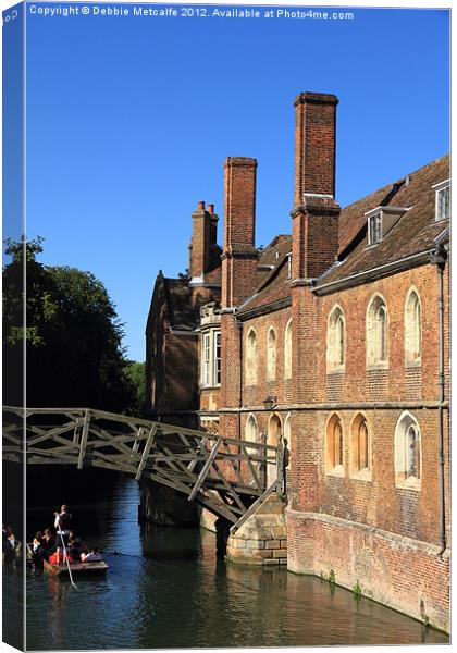 View of River Cam Canvas Print by Debbie Metcalfe