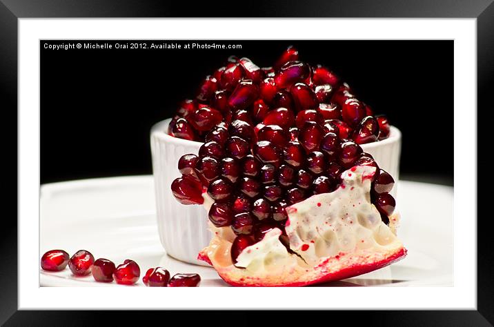 Pomegranate Gems Framed Mounted Print by Michelle Orai