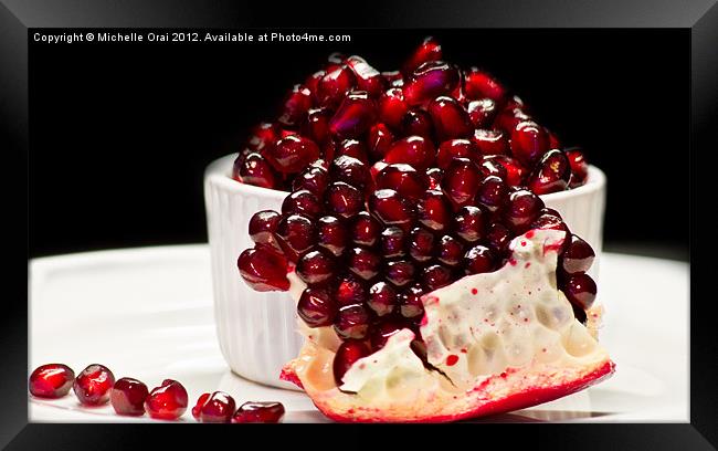 Pomegranate Gems Framed Print by Michelle Orai
