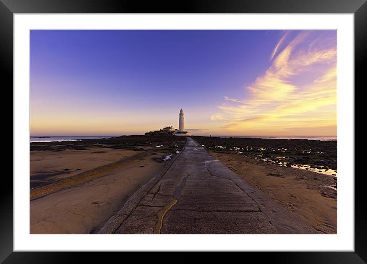 St Mary`s lighthouse Framed Mounted Print by Northeast Images