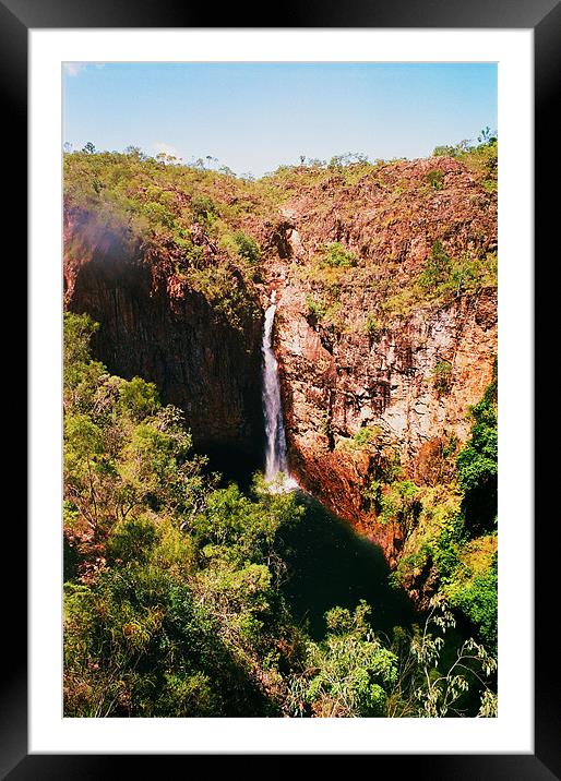 Sopoaga Waterfall Framed Mounted Print by Simon Joshua Peel