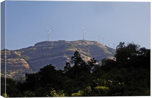 Eco power windmills Maharashtra Canvas Print by Arfabita  