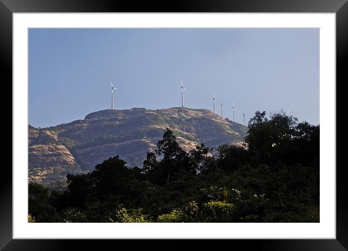 Eco power windmills Maharashtra Framed Mounted Print by Arfabita  