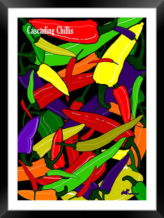 Cascading Chillis Framed Mounted Print by Adrian Wilkins