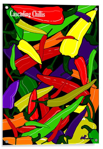 Cascading Chillis Acrylic by Adrian Wilkins