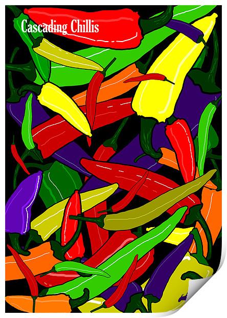 Cascading Chillis Print by Adrian Wilkins