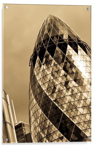 The Gherkin London Abstract Acrylic by David Pyatt