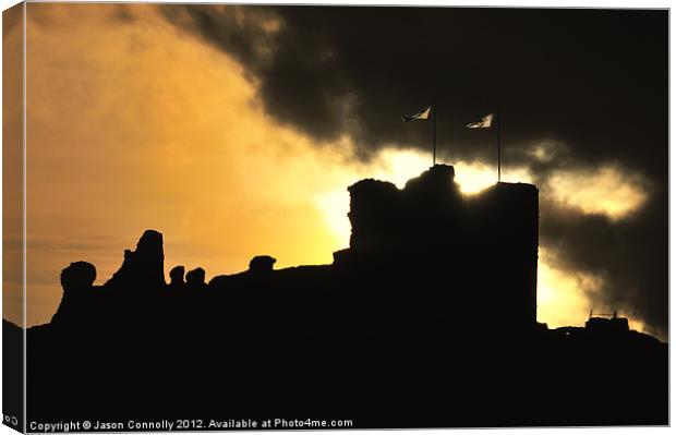 Sunset At Criccieth castle Canvas Print by Jason Connolly