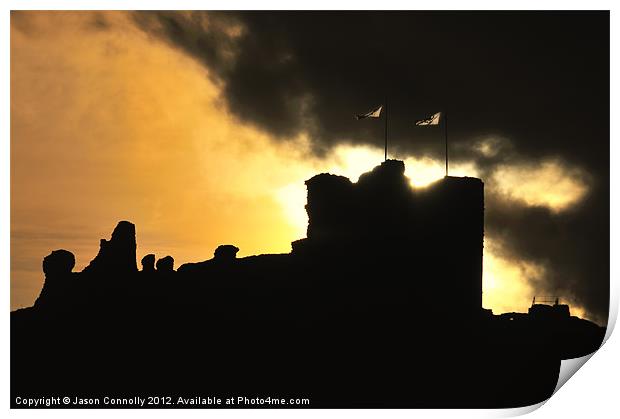 Sunset At Criccieth castle Print by Jason Connolly