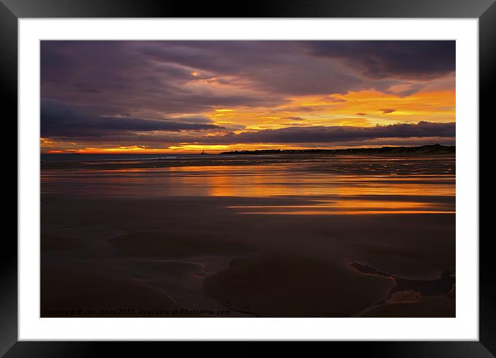 Golden Sunrise Over St Marys Lighthouse Framed Mounted Print by Jim Jones