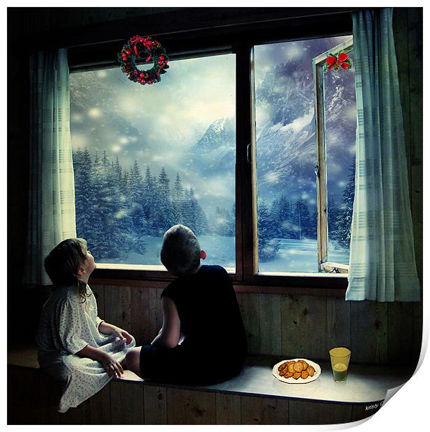 Waiting for santa Print by kristy doherty