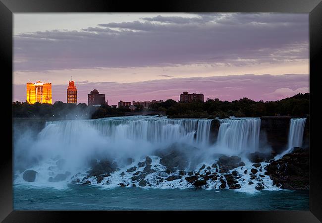 Niagara Falls sunset Framed Print by Thomas Schaeffer