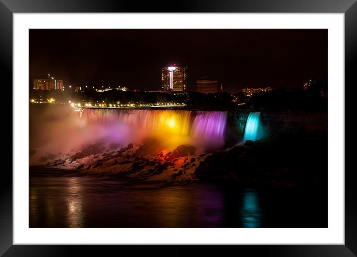 Niagara Falls illumination Framed Mounted Print by Thomas Schaeffer