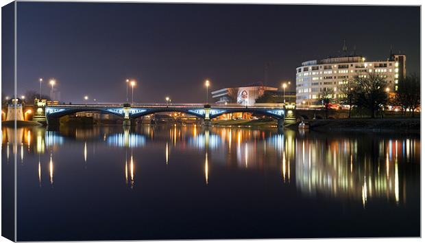 Trent Bridge Reflections Canvas Print by Tracey Whitefoot