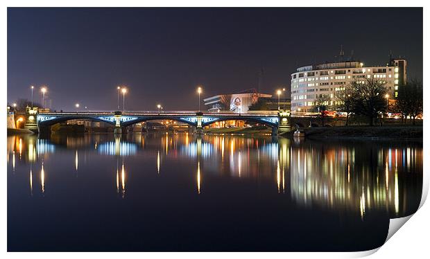 Trent Bridge Reflections Print by Tracey Whitefoot