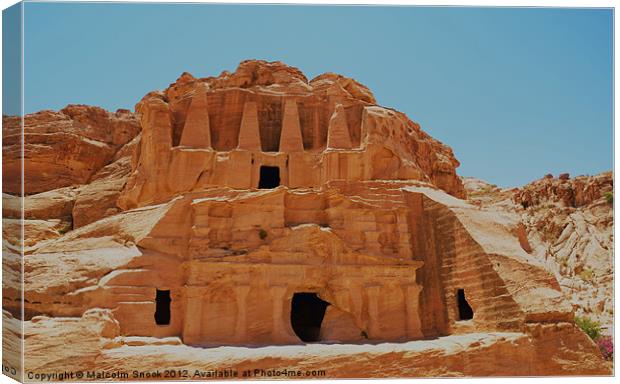 Tomb of the obelisks Petra Canvas Print by Malcolm Snook