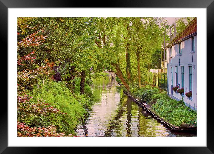 Brugge waterway Framed Mounted Print by paul jenkinson