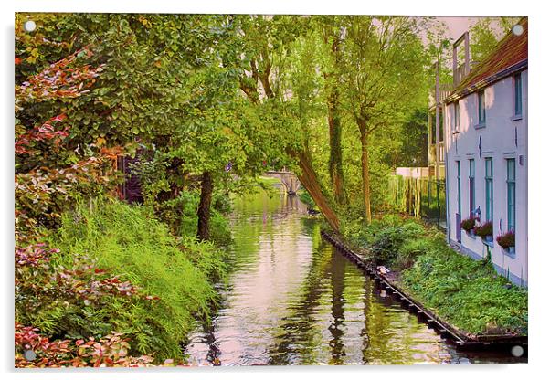 Brugge waterway Acrylic by paul jenkinson