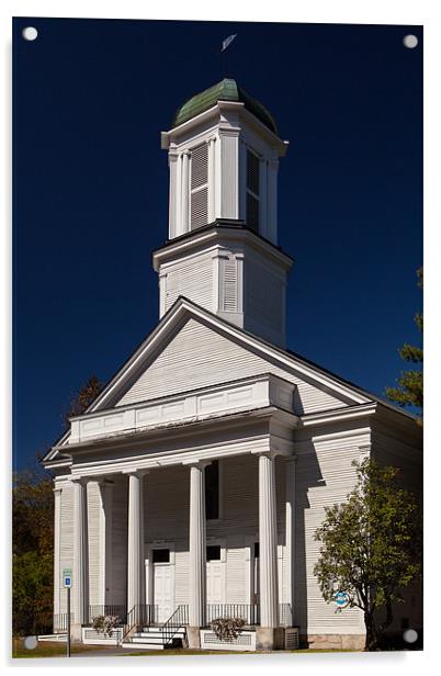 New England Church Acrylic by Thomas Schaeffer
