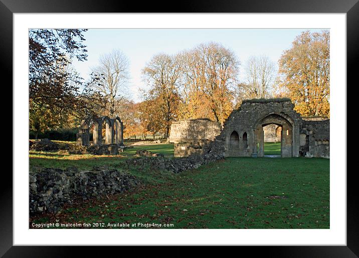 HAILES ABBEY RUINS Framed Mounted Print by malcolm fish