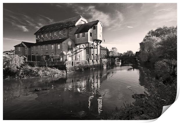 Old flour Mill East Mills, Colchester Print by Darren Burroughs