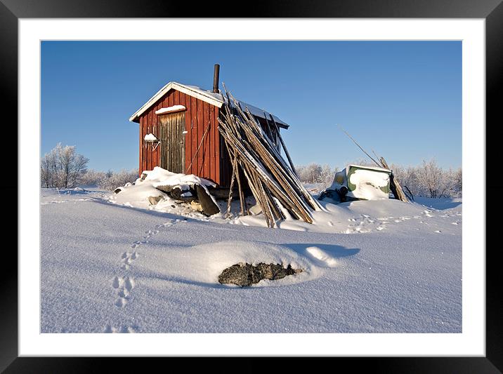 Arctic Cabin Framed Mounted Print by mark humpage