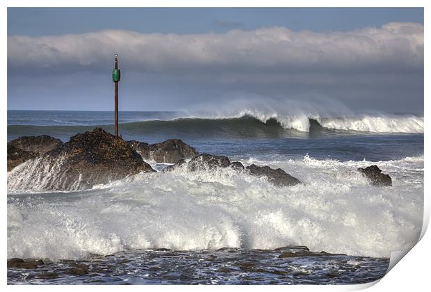 Big Waves on Bude Print by Mike Gorton
