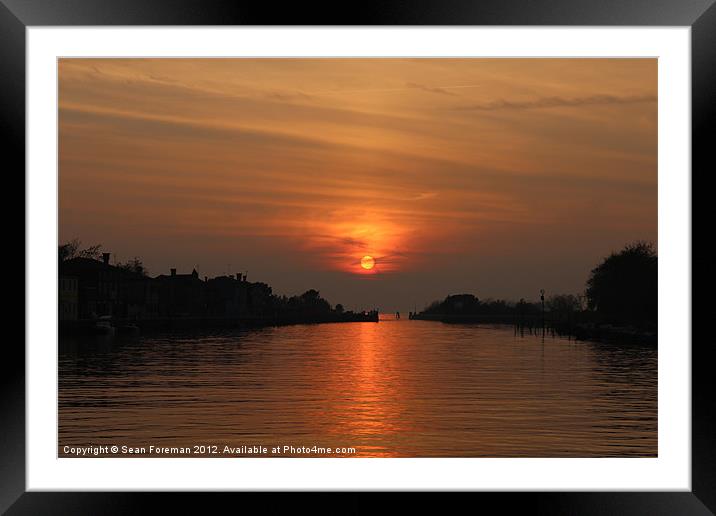 Venetian Sunset Framed Mounted Print by Sean Foreman