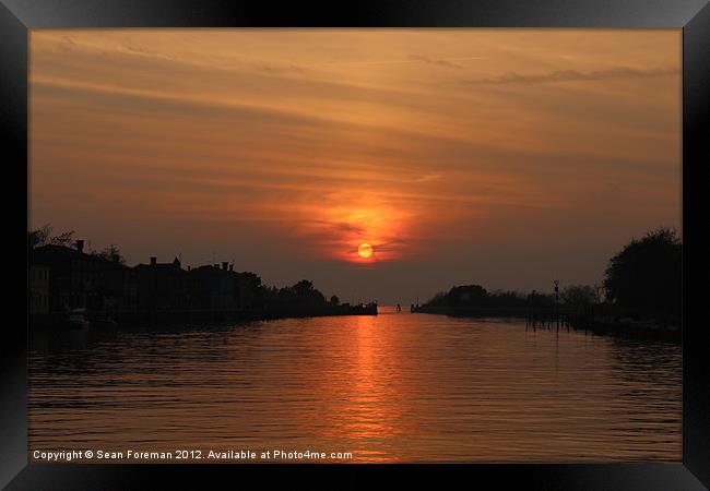 Venetian Sunset Framed Print by Sean Foreman
