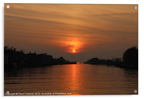 Venetian Sunset Acrylic by Sean Foreman