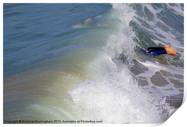 Surfer Print by Nicholas Burningham