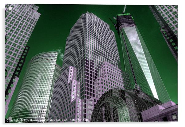 World Financial Centre 4 Acrylic by Rob Hawkins