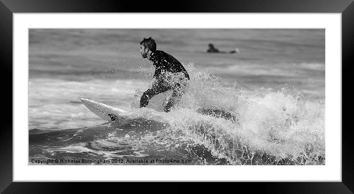 Surfer Framed Mounted Print by Nicholas Burningham