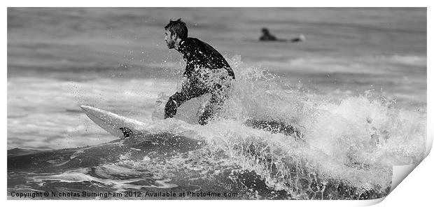 Surfer Print by Nicholas Burningham
