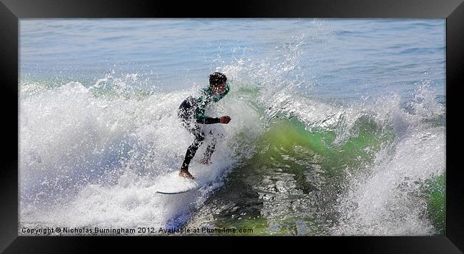 Surf in California Framed Print by Nicholas Burningham
