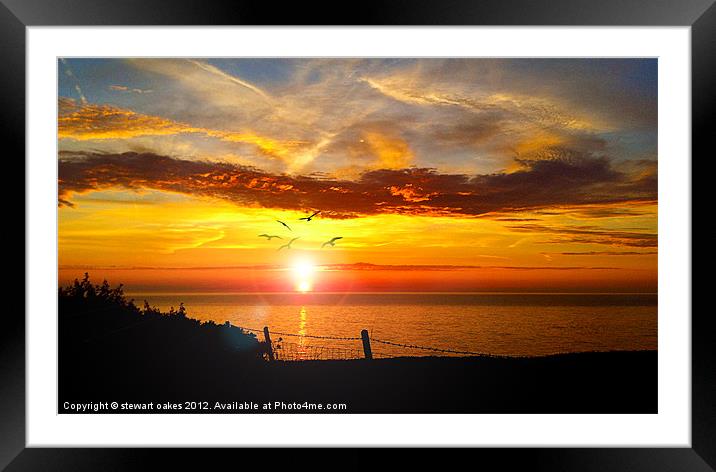 Burning sky 2 Framed Mounted Print by stewart oakes
