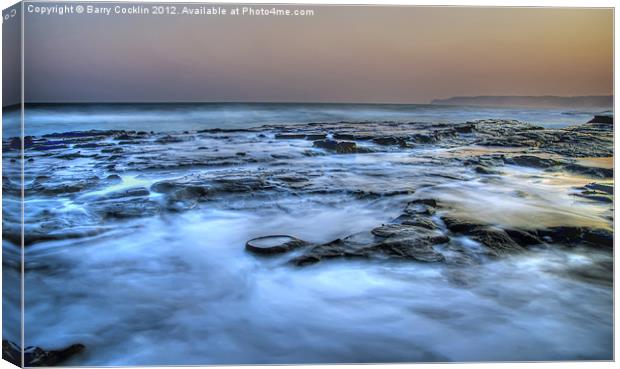 Merewether Rocks Canvas Print by Barry Cocklin