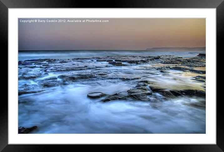 Merewether Rocks Framed Mounted Print by Barry Cocklin