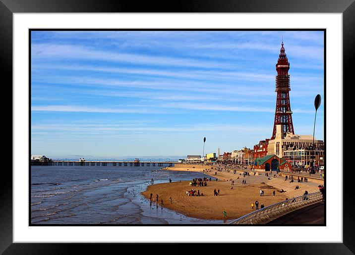Blackpool Promenade Framed Mounted Print by Elaine Steed