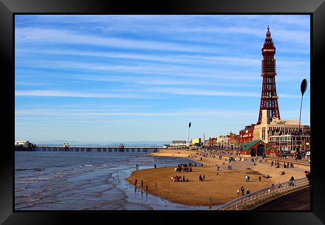 Blackpool Promenade Framed Print by Elaine Steed